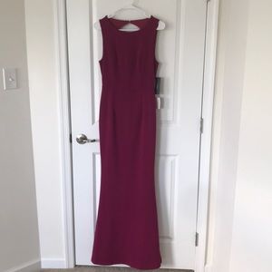 New Lulus Magenta backless floor length dress